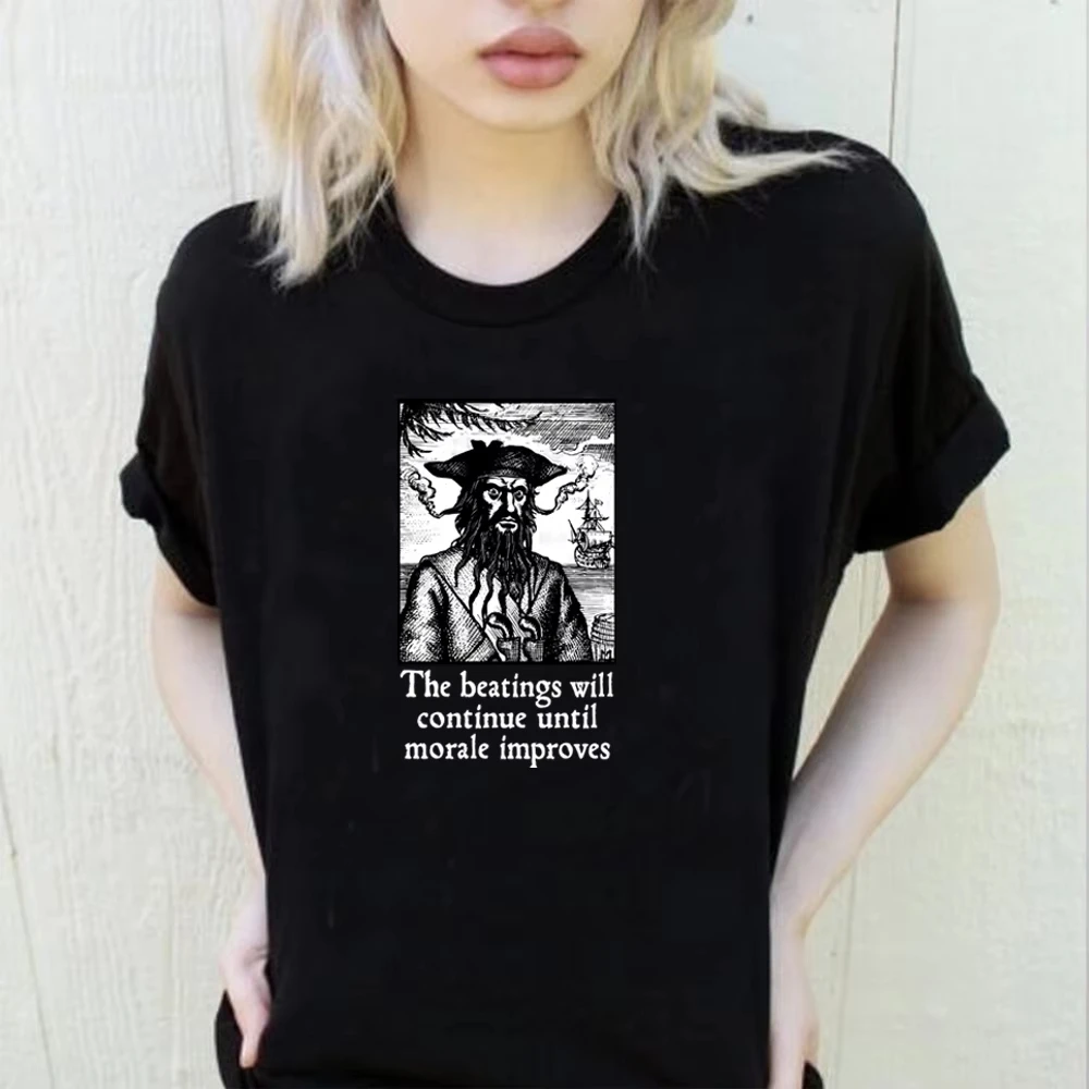 

2025 Blackbeard Pirate Captain Buccaneer Edward Teach T-Shirt Edward Teach Shirt Our Flag Means Death Tees Halloween Gothic Tops