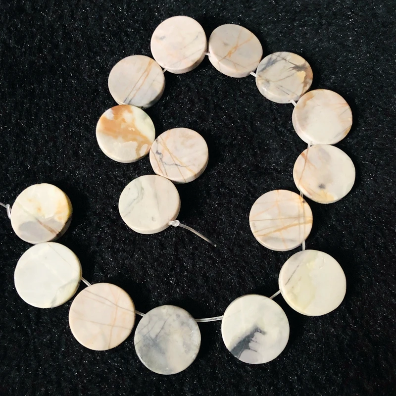 Wholesale Natural Picasso Jasper Beads Matte Stone Beads 25mm Round Coin Gemstone Loose Beads For Jewelry,13