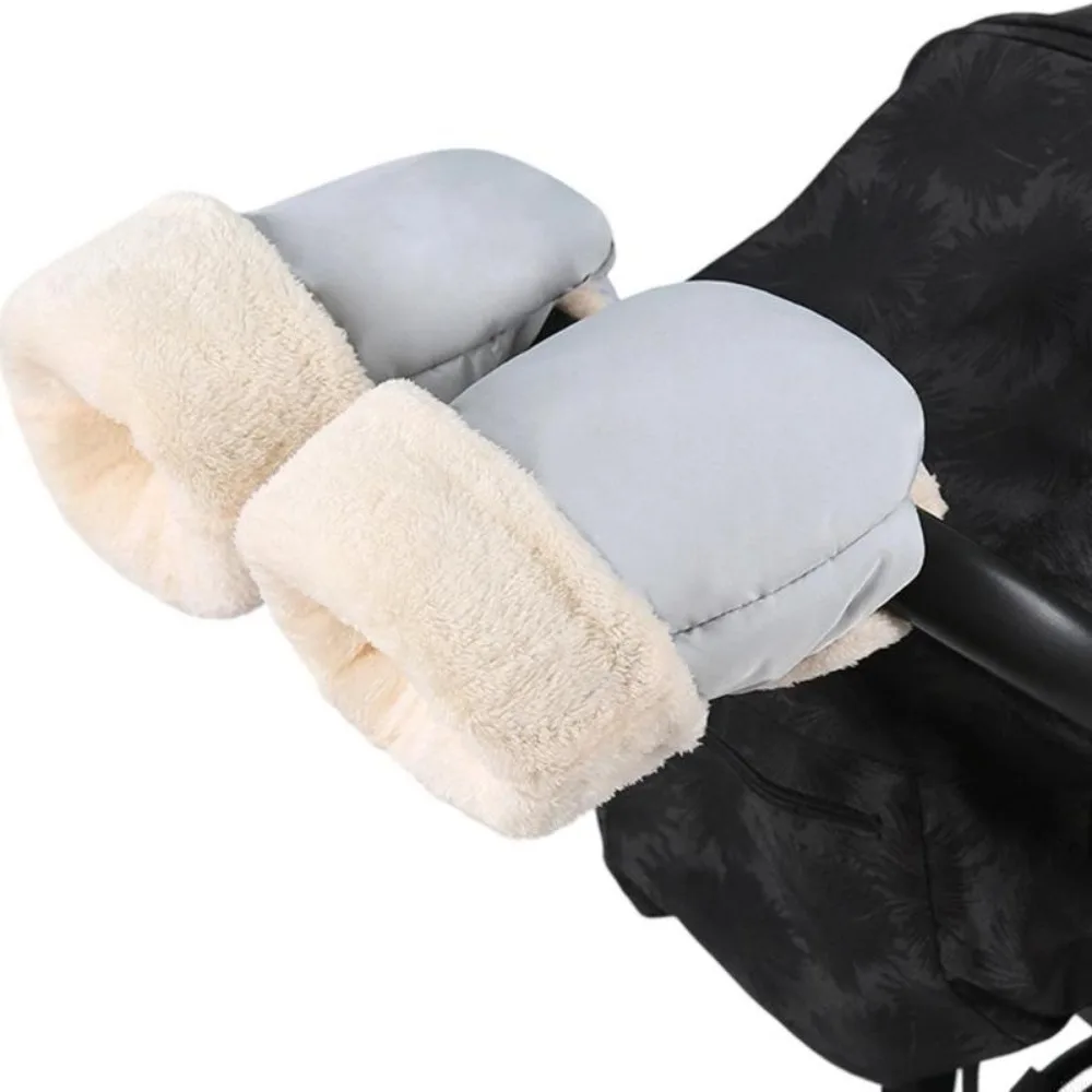 Outoor Waterproof Baby Stroller Gloves Winter Handlebar Gloves Windproof Thicken Antifreeze Mittens Baby Stroller Accessories