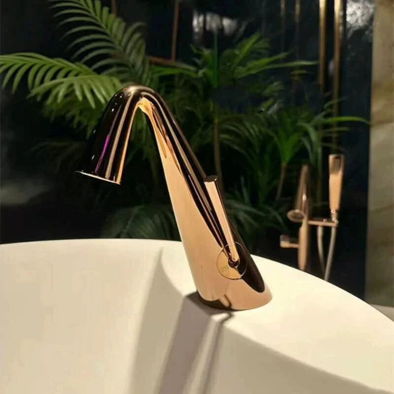 Brushed Rose Gold Pull Out Bathroom Faucet Grey Basin Faucet Hot Cold Sink Faucet Brass Faucet Lavatory Faucet Sink Water Crane