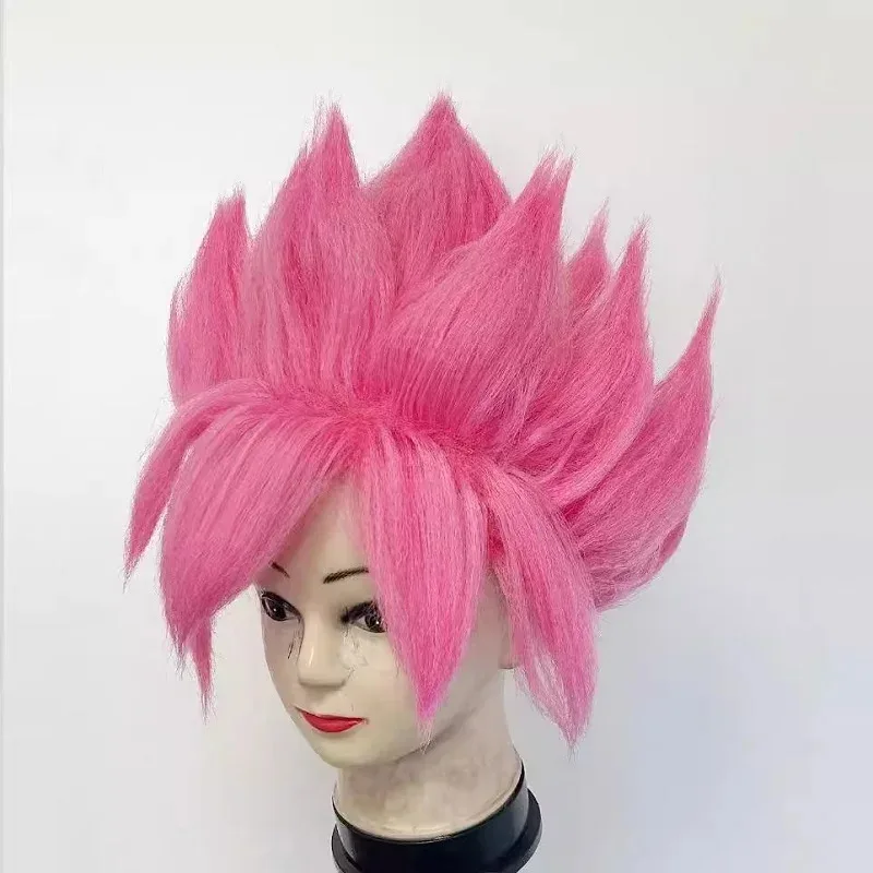 DY20JP Anime Goku Black Cosplay Costume Hair Headwear Short Pink Spiky Comic Wig25 view 2