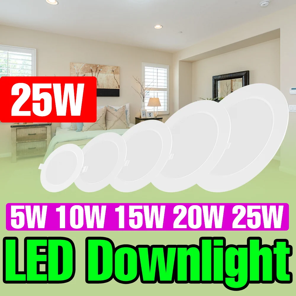25W Ultra Thin LED Round Panel Lights Indoor 220V Ceilings Recessed Downlight Living Room Bedroom Kitche Office Night Lighting