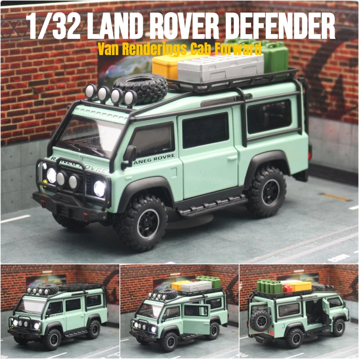 1/32 Land Rover Defender Van Renderings Cab Forward Toy Car Model