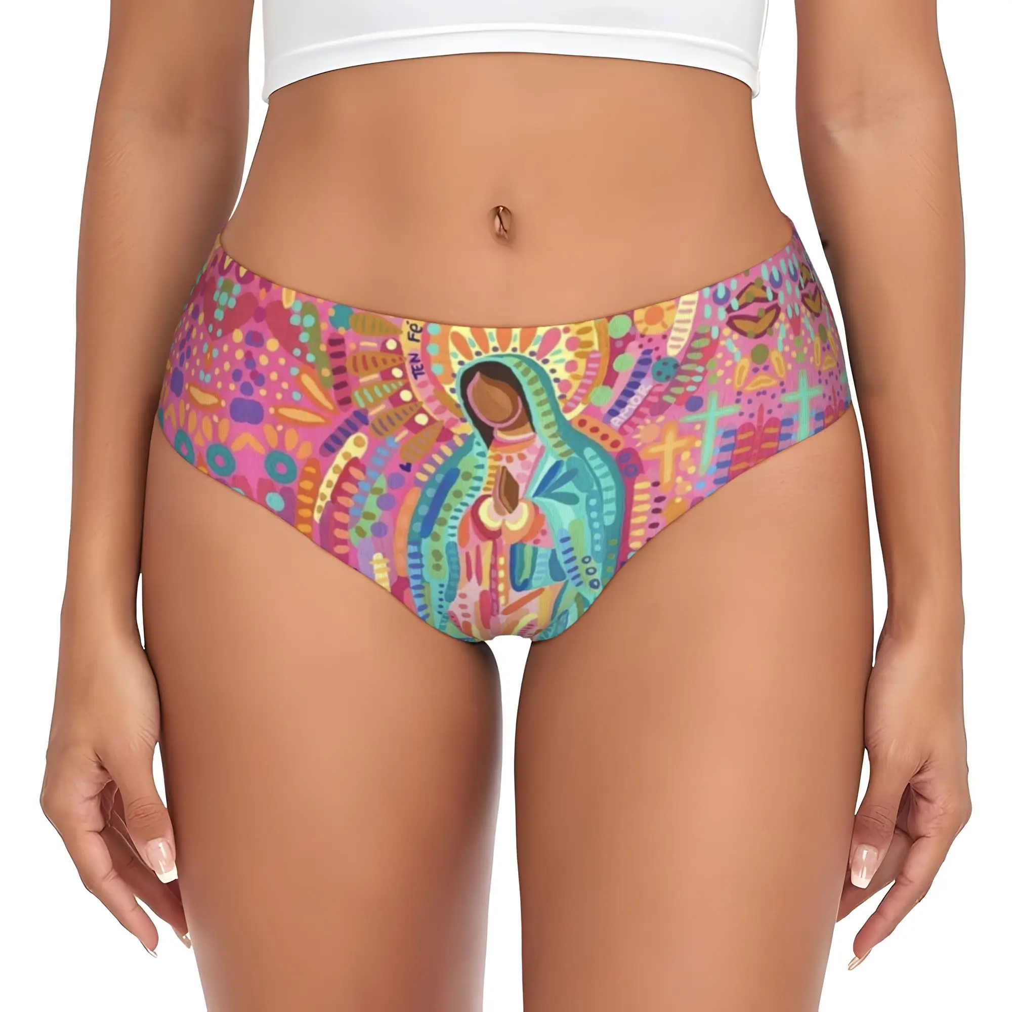 Custom Women's Virgin Mary Panties Underwear Female Stretch  Briefs Underpants