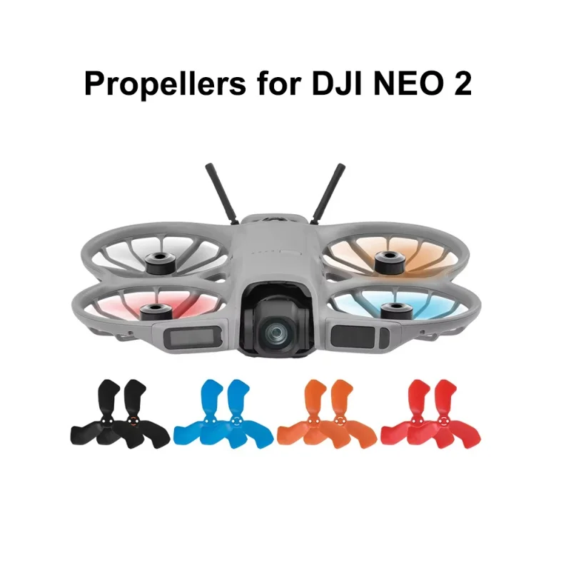 Hélice para DJI NEO 2 cuchillas de reducción de ruido piezas de repuesto para drones 2 pares de hélices para accesorios para drones DJI Neo 2