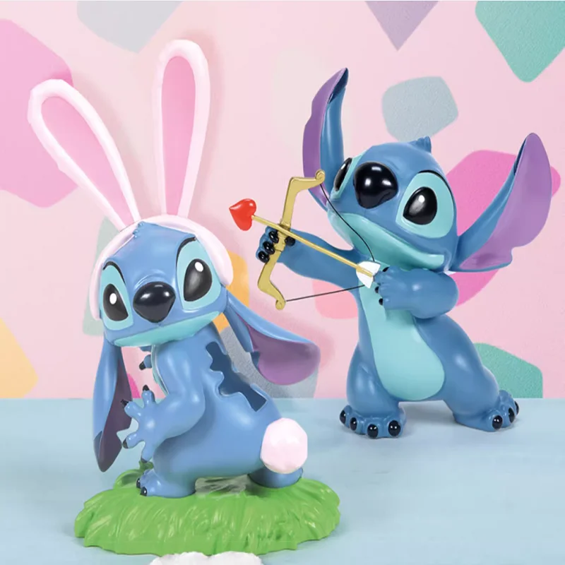 

Disney Stitch Mengmeng Rabbit Cupid Ornaments Cute Toy Action Figure Model Desktop Ornament Girl Friends Birthday Gifts Toys