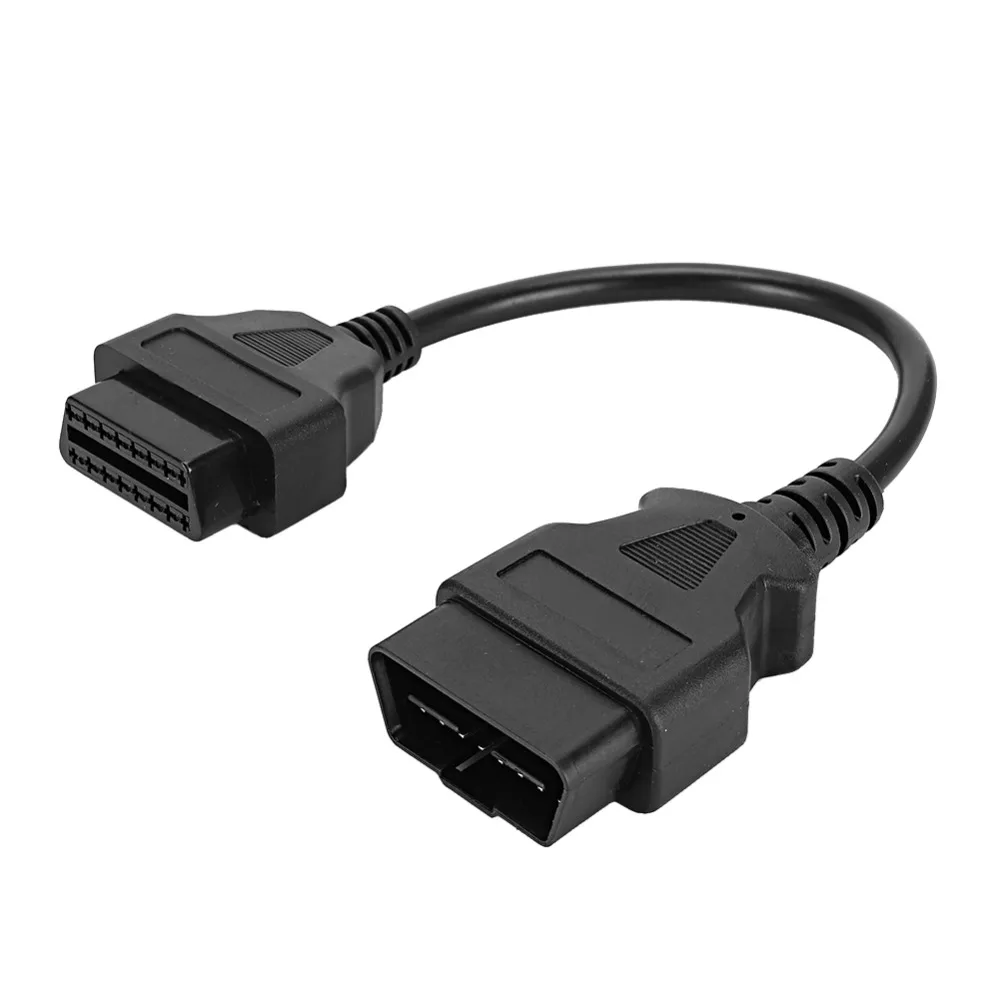 ABS OBD2 Extension Cable 0.3 Meters/0.98ft Black Diagnostic Cable Connector Compatible 16 Pin Male to 16 Pin Female OBD2 Adapter