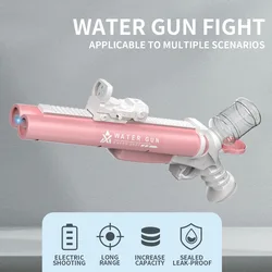 Beach Toy Automatic Water Gun Electric Summer Outdoor Large Capacity LED Water gun Children Boy Girls Adult Beach Party Toy Gift