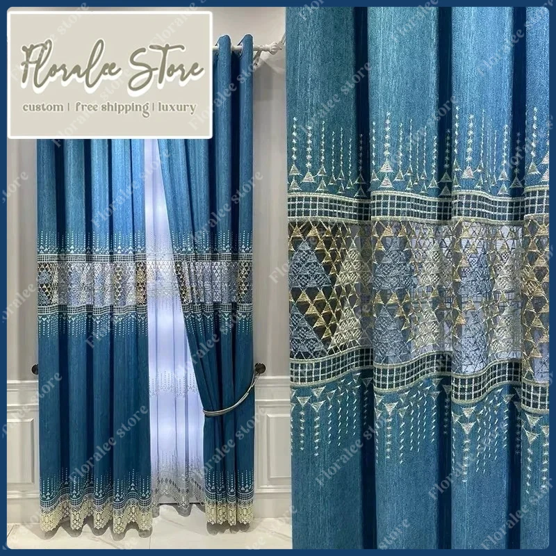 

Modern Luxury Curtains For Living Room Dining Room Bedroom Balcony Hollow Embroidery Semi Blackout Curtains Home Furnishing