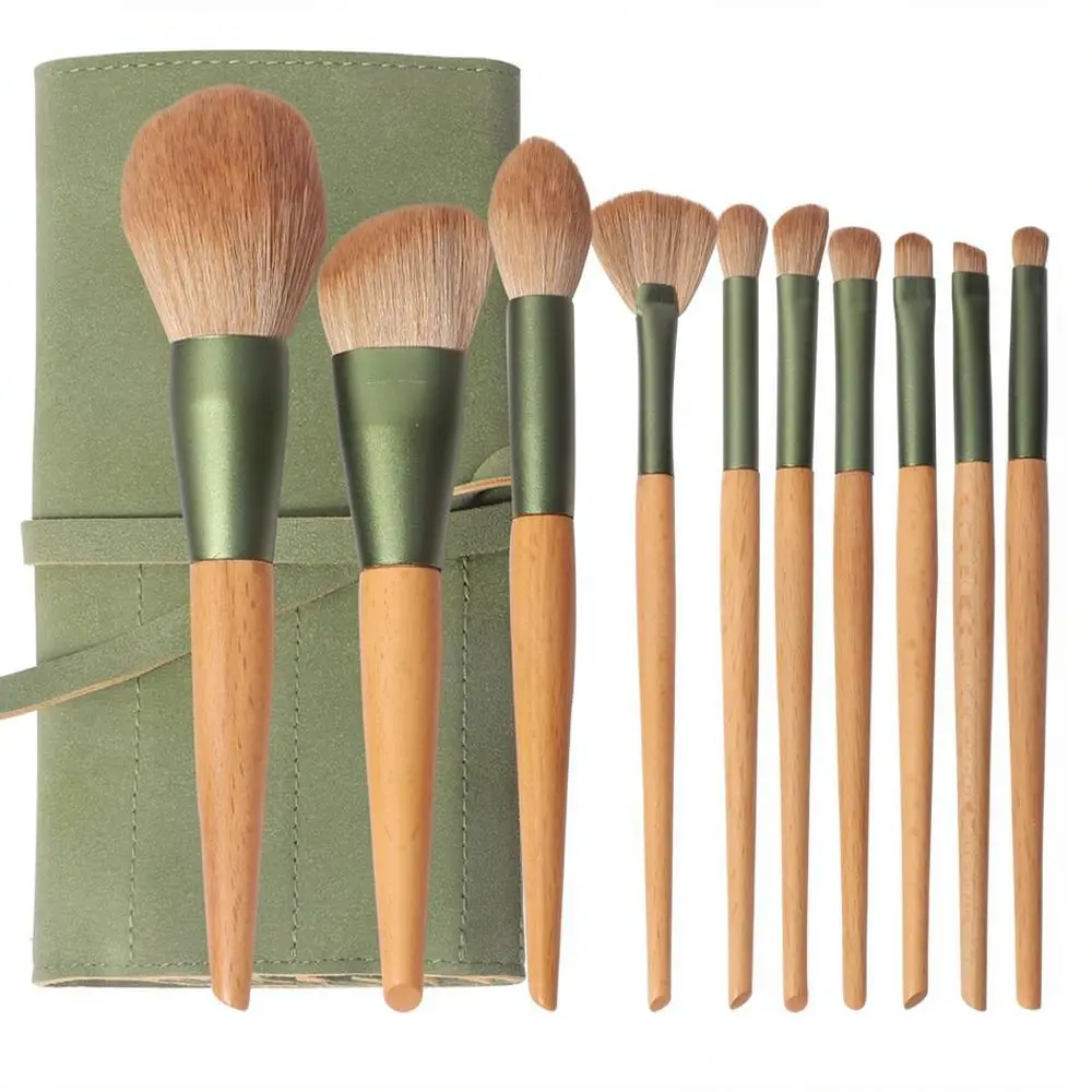 Complete Makeup Brush Collection Soft Synthetic Hair Wooden Handle Beauty Tools For Eyeshadow Blush Powder Face Makeup