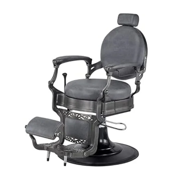 Grey Antique Barber Chair Salon Furniture Vintage Barber Chair