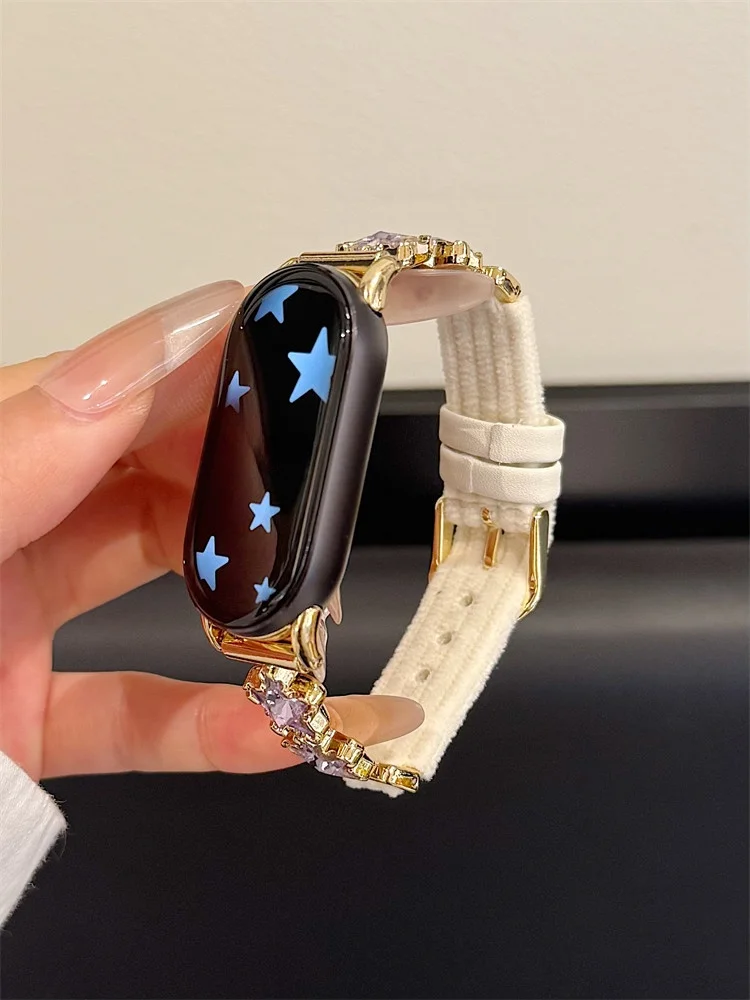 

Star corduroy strap suitable Xiaomi Band 8Pro/9Pro，For Mi band 3/4/5/6/7，8/8NFC/9/9NFC/10/10NFC，For Redmi Watch5/4/6