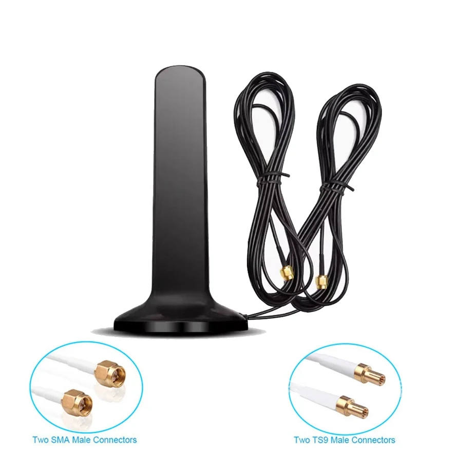 5G Magnet Antenna with SMA SMA-J TS9 RG174 3m 4G LTE GSM Signal Amplifier Outdoor Waterproof Male Dual Cable Omni Router Antenna