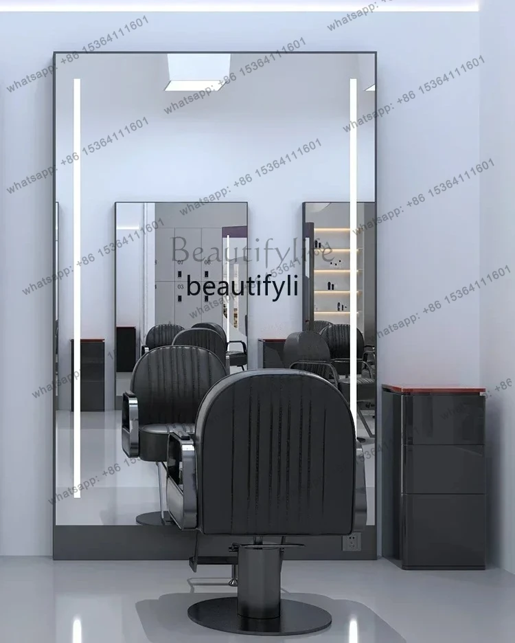 

NewBarber Shop Mirror for Hair Salon Hair Salon Dressing Table Hair Cutting with Light Full Body Single Double-Sided