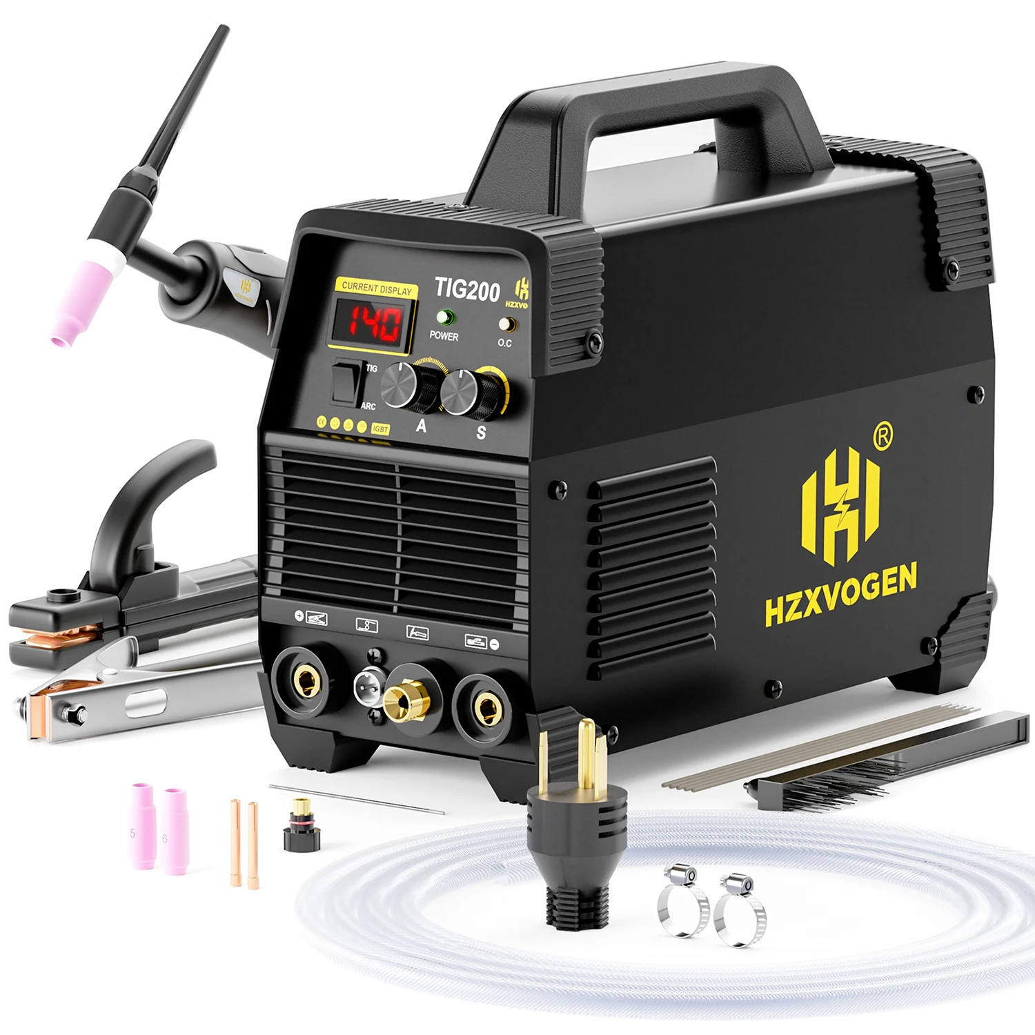 HZXVOGEN TIG200 Dual Voltage 10/220V Portable Home Welder 2-in-1 MMA/HF TIG with Hot Start Arc Force IGBT Inverter for Welding