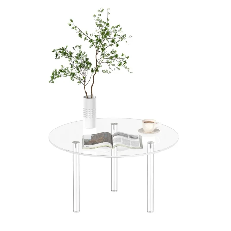 

Acrylic coffee table round, coffee table living room table, bedroom simple transparent furniture