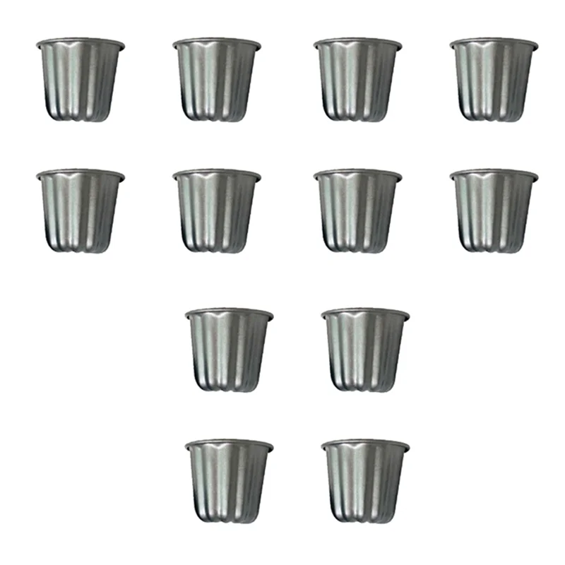 ABMR-Canele Mold, Cannele Muffin Cup, 12Pcs Non-Stick Cannele Mould Gray-Black Canneles