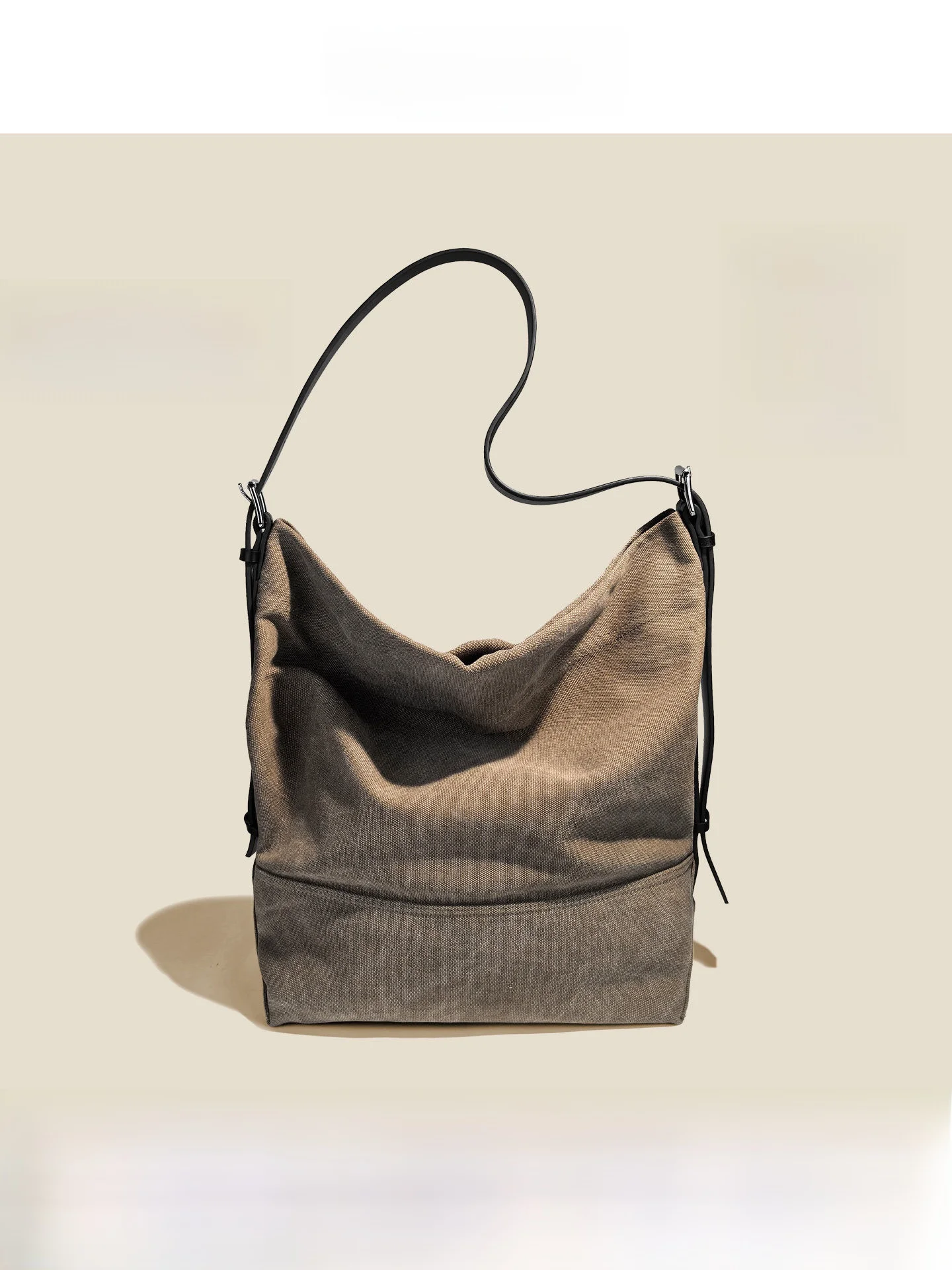 

Large Capacity Canvas Tote Bag Women Commuter Slouchy Style Single Shoulder Crossbody Bag Casual Simple Style Soft Handle