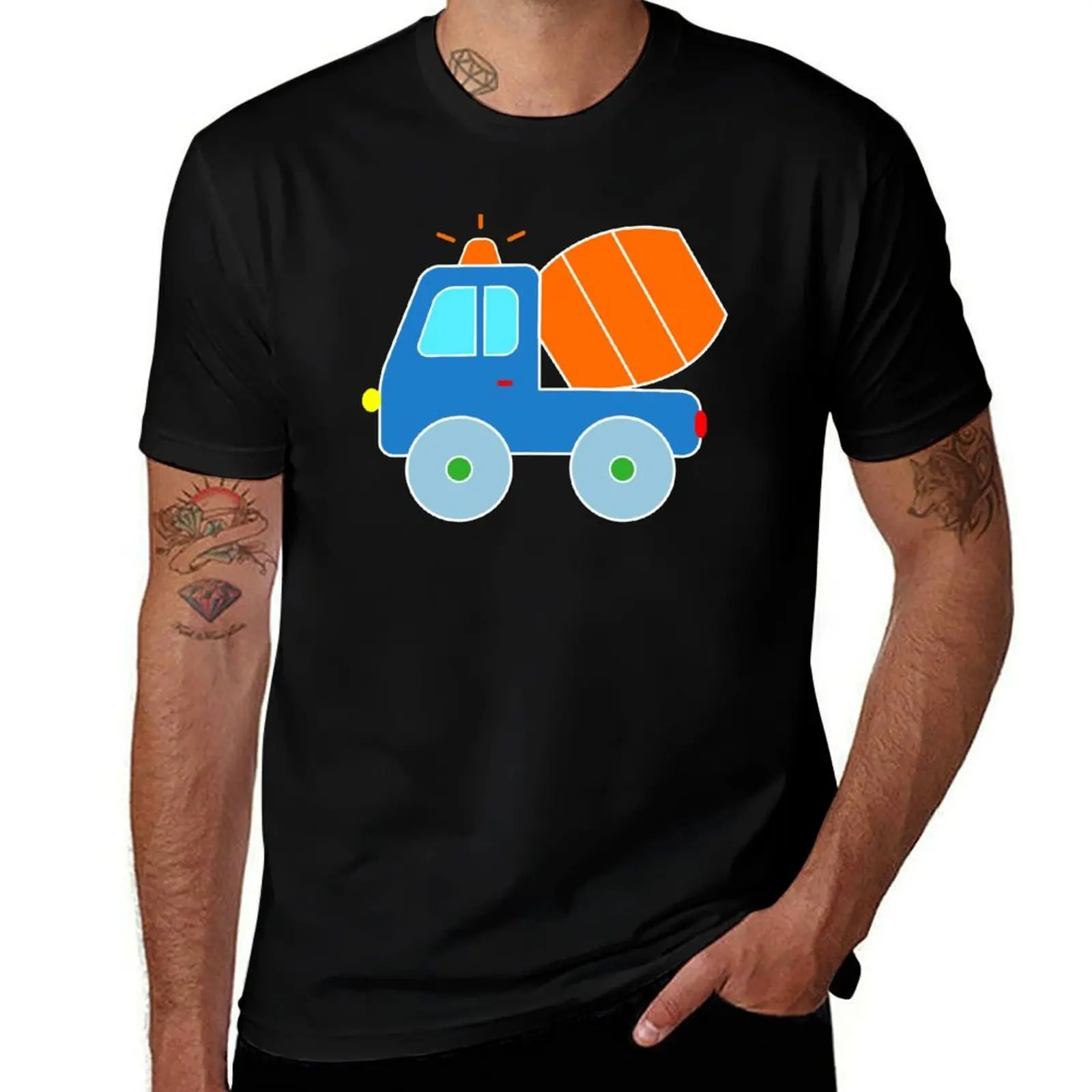 Cement Truck Concrete Mixer Toddler Construction Boys T-Shirt Thanksgiving Casual Tee T-Shirt