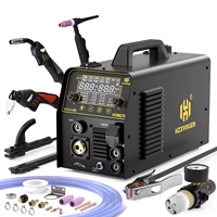 HZXVOGEN HVM270 6 in 1 Aluminum Welding Machine Cut/Gas MIG/Gasless MIG/HF TIG/MMA Digital Screen 2/4T Inverter Welder Stainless