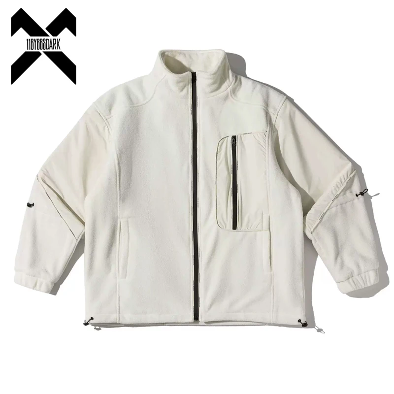 Men‘s Patchwork Design Fleece Jacket 2026 Winter Loose Casual Trendy Brand Warm Coats Streetwear
