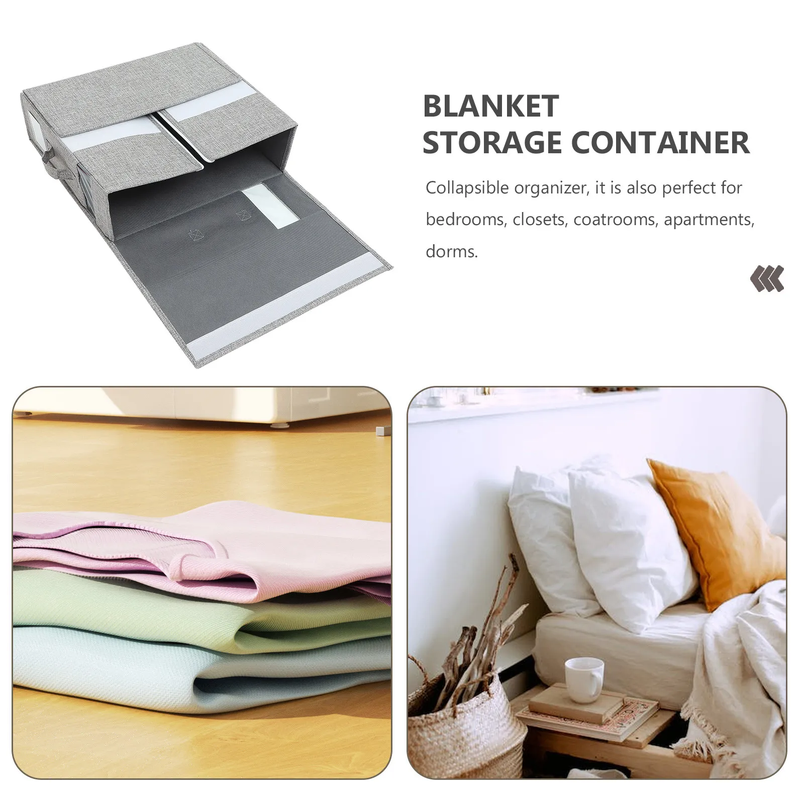 

Foldable Bed Sheet Storage Organizer with Window Large Capacity Under Bed Storage Container for Linen Closet Blanket Duvet