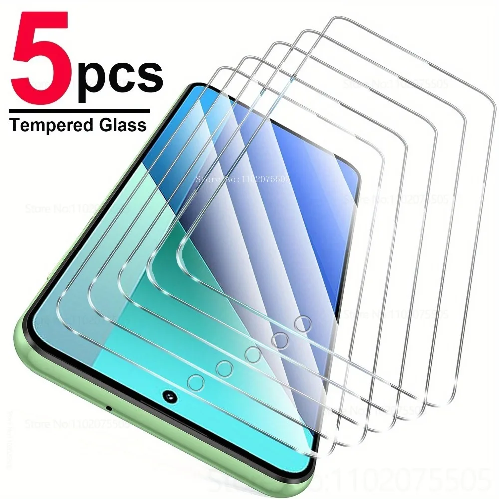

5Pcs HD Clear Tempered Glass Film for Redmi Note 14 5G 13 12 11 Pro 14S 12S Screen Protector for Redmi 14C 14R 13C 12C 12 10A 9A