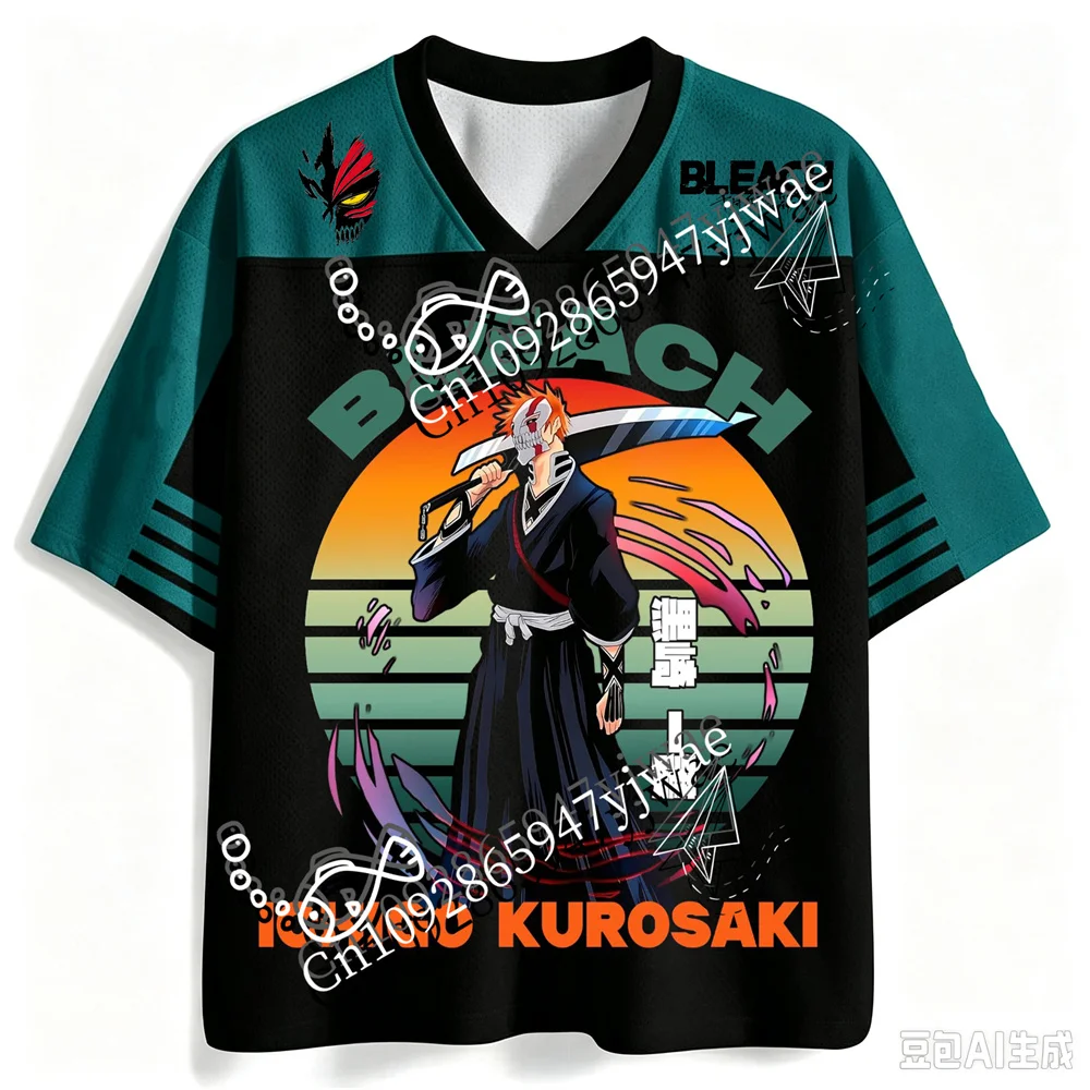 BLEACH: Tausendjähriger Blutkrieg Ichigo Rukia 3D-Grafik Bedrucktes Jersey Anime Fan T-Shirt Schnelltrocknendes Sommer-Herren-T-Shirt – Detail 4