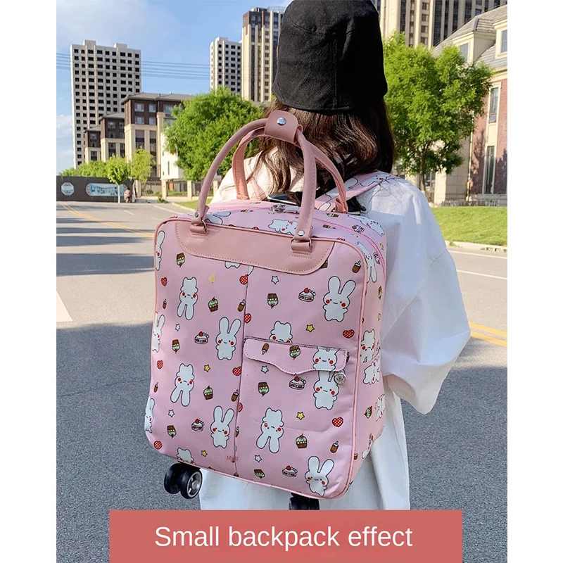 Luggage Travel Bags Short Trip Suitcase with Wheels Rolling Luggage Backpack Bags for Women Light Handcarry Trolley