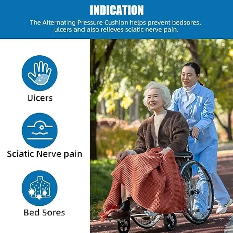 Alternating Pressure Wheelchair Cushion Pneumatic Air Pillow Relief for Pressure Sores Reduces Pressure