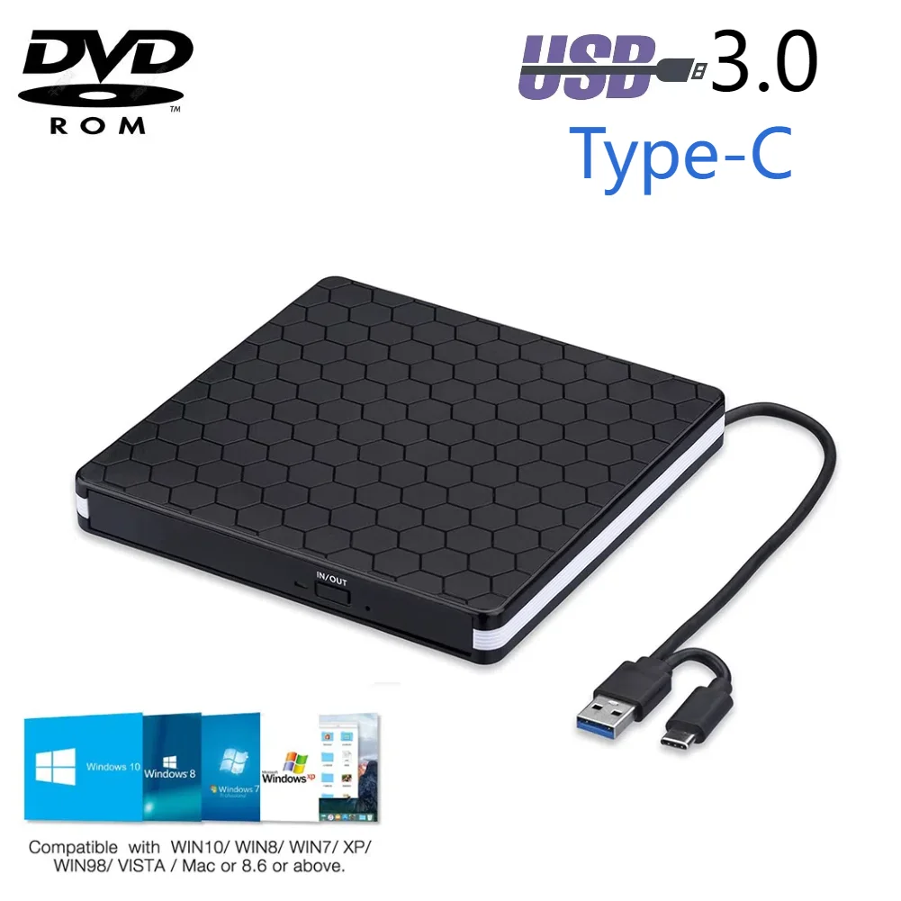 

Usb 3.0 Type-C внешний DVD RW ГОРЕЛКА тонкая запись компакт-дисков высокоскоростной переносной DVD-ридер Внешний Оптический привод для ноутбука ПК настольного компьютера