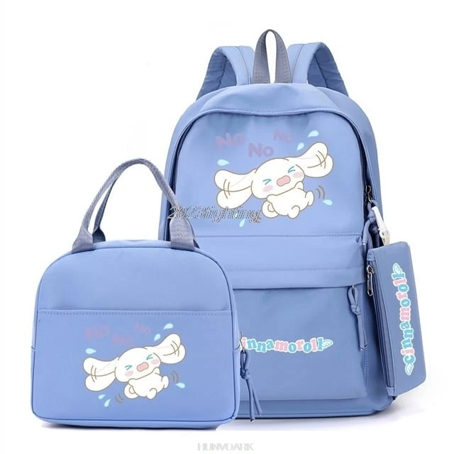 

3pcs Kuromi Backpack for Women College Cinnamoroll Laptop School Bags Travel Capacity Notebook Casual Mochilas With Lunch Bags