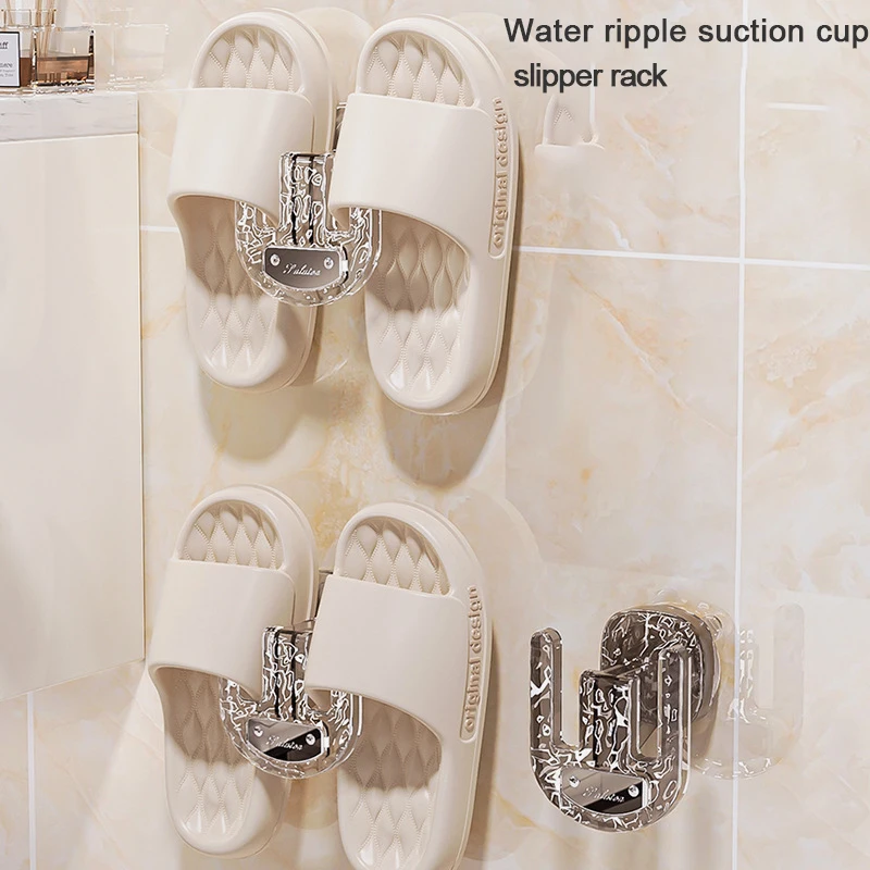 Wall-Mounted Slipper Hanger Punch-Free Hook for Shoes Suction Cup Shoe Storage Rack Bathroom Slippers Storage Hook