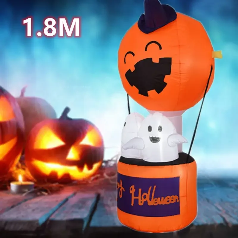 6FT Halloween Inflatable Pumpkin Ghost Hot Air Balloon Little Devil Pumpkin Ghost Festival Pumpkin Inflatable Mould