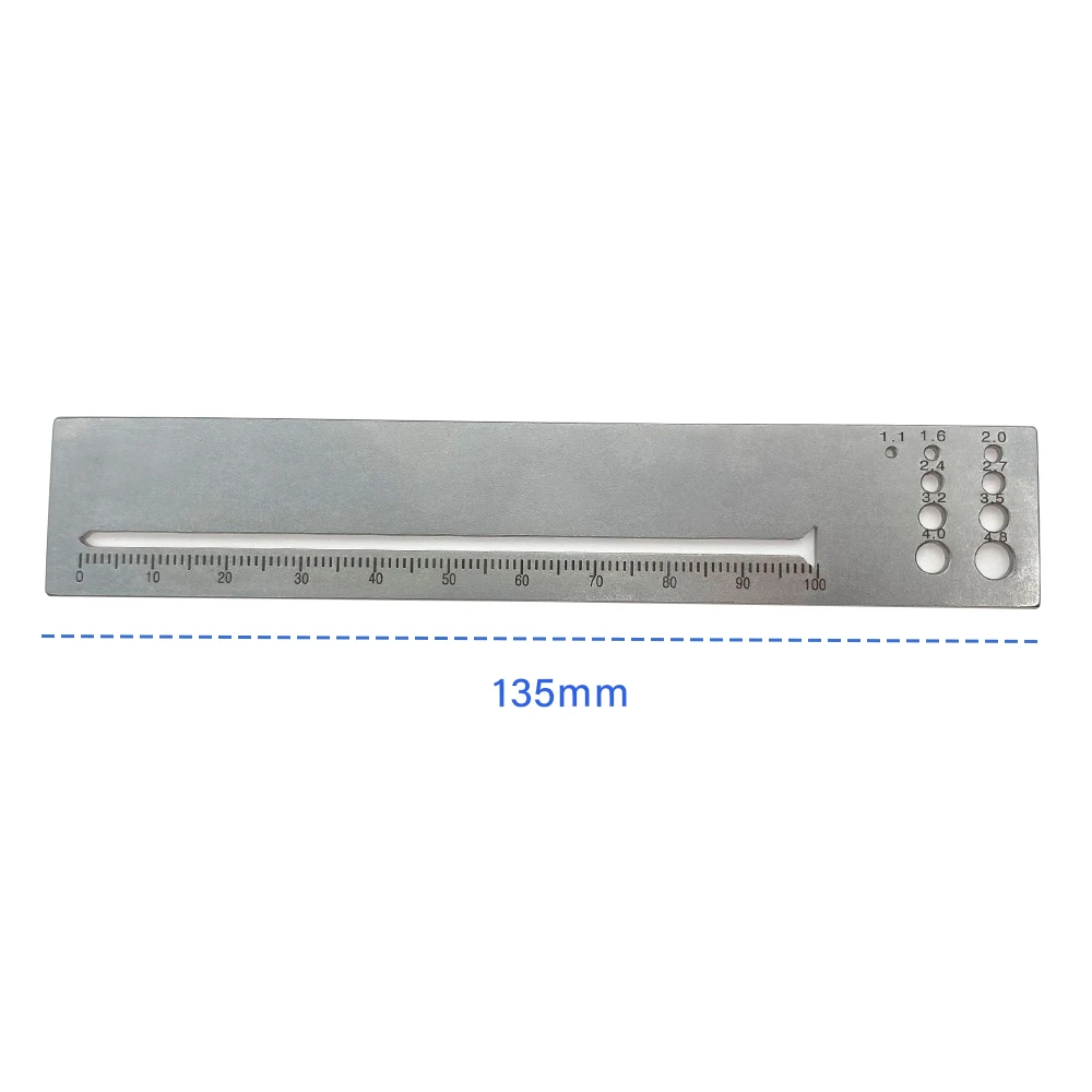 Orthopedic Measuring Ruler Kirschner Wire Bone Screw Diameter Lenght Measuring Ruler Orthopedic Surgery Instrument