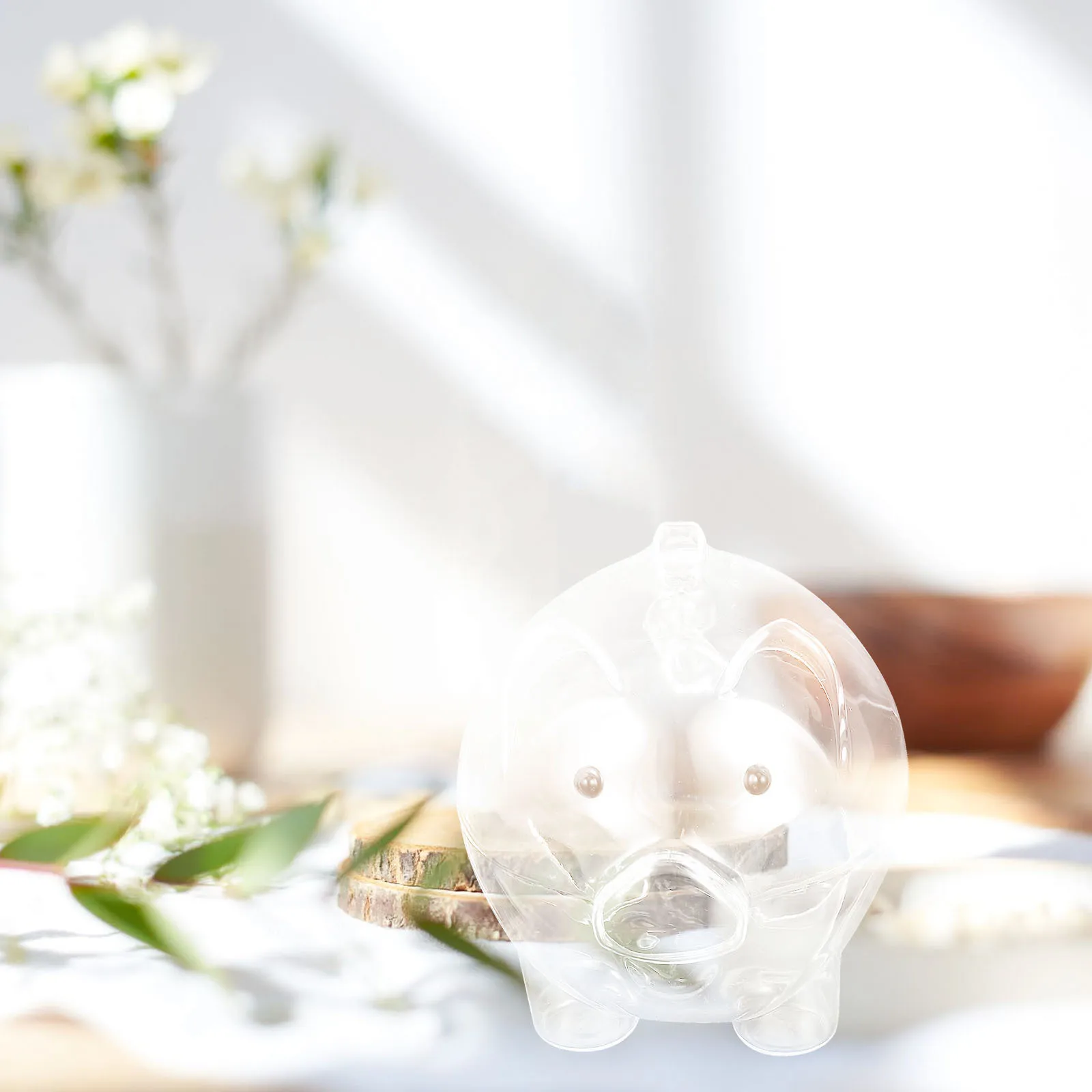 Tirelire en verre en forme de cochon, boîte de rangement transparente pour pièces de monnaie, pot d'épargne créatif pour enfants, banque transparente