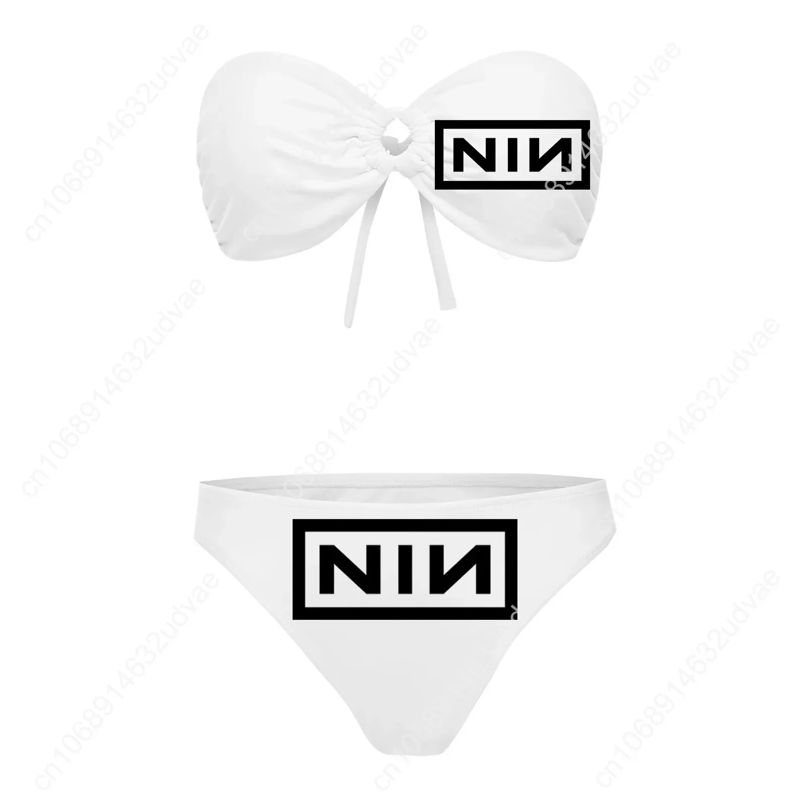 ملابس سباحة نسائية بدون حمالات من Nine Inch Nails، بدلات استحمام مخصصة، ملابس سباحة عصرية، بيكيني مثير لحفلات حمام السباحة، ملابس شاطئ قابلة للتخصيص