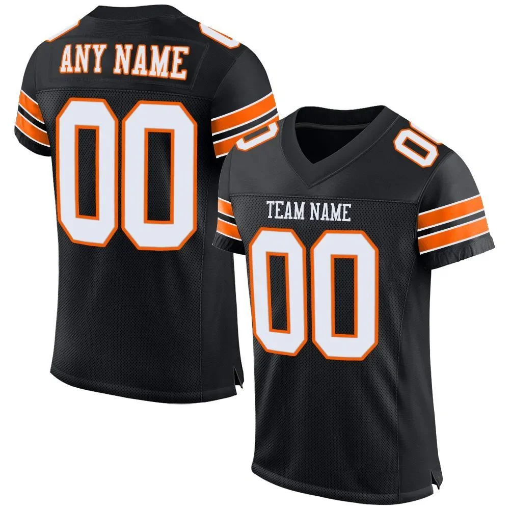 Orange Polyester Customized Football Jersey for Men Football Short Sleeves Athletic Tee Shirts