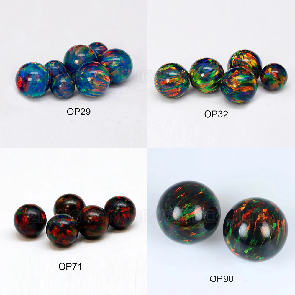 20/50pcs Black Fire Opal Beads for Jewelry Making 2mm--8mm Flash Black Opal Drill Hole Ball