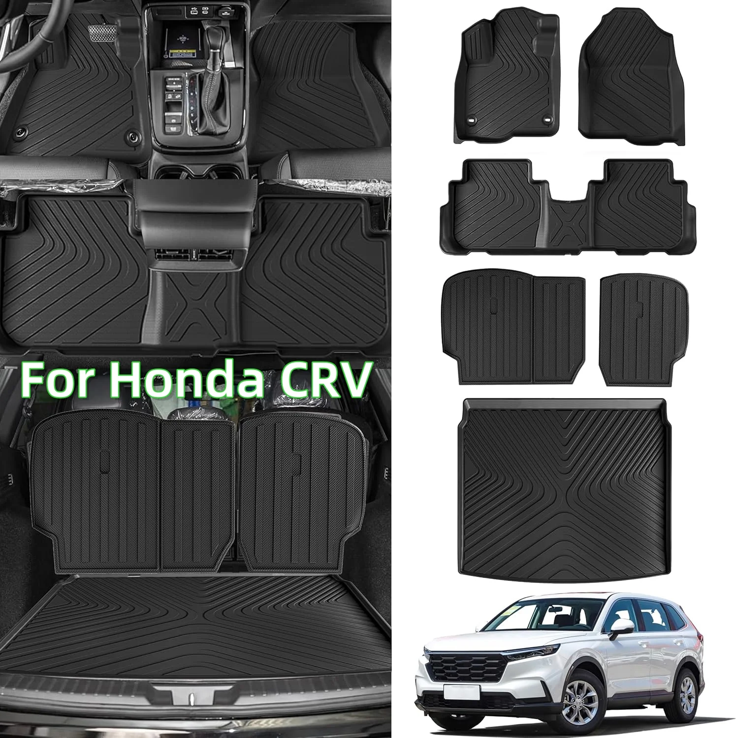 Floor Mats for 2023 2024 Honda CRV TPE All Weather Mats Protection Cargo Mat Waterproof Floor Liners for Honda CRV 2023 2024