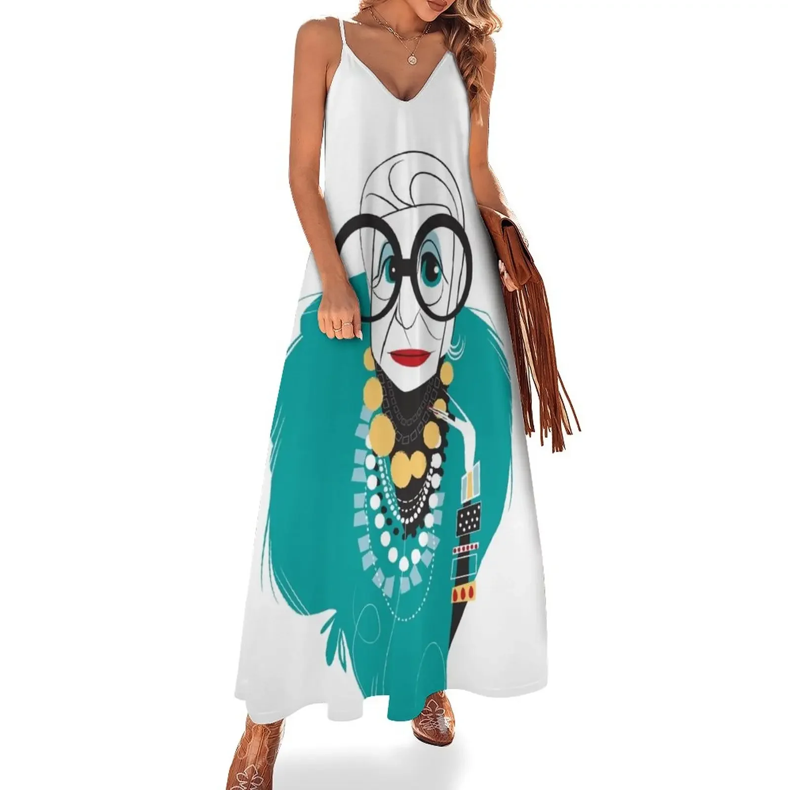 Iris Apfel Sleeveless Dress long dress women cocktail dresses sensual sexy dress for women sexy for women