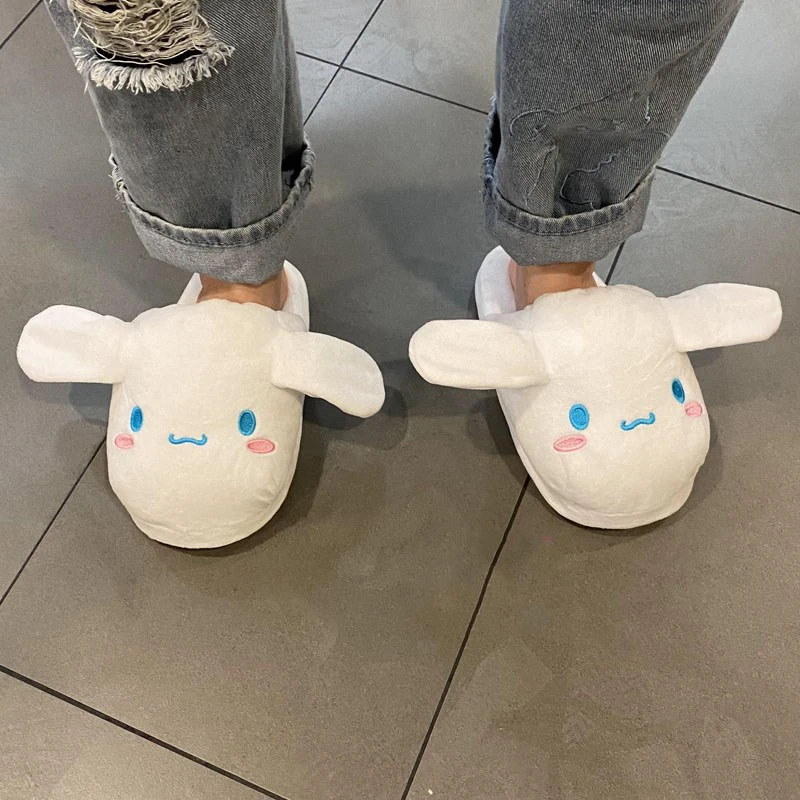 Cinnamoroll Sanrio Cotton Shoes Kuromi My Melody Women Plushie Y2K pantofole con orecchie mobili scarpe basse Slipper Shoes peluche Gift