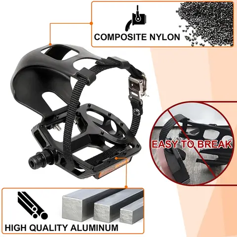 BUCKLOS PD-B329T इनडोर स्पिनिंग बाइक पेडल 9/16 इंच माउंटेन बाइक पेडल टो क्लिप के साथ इनडोर व्यायाम साइकिल पेडल बाइक पार्ट 8 best sales पेडल क्लिप - №6