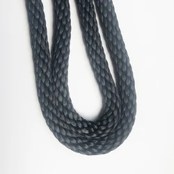 Diameter 10mm  Tracking Round soft woven fabric Rope Outdoor Walking Training braided  DIY Home Textile Accessories blackck