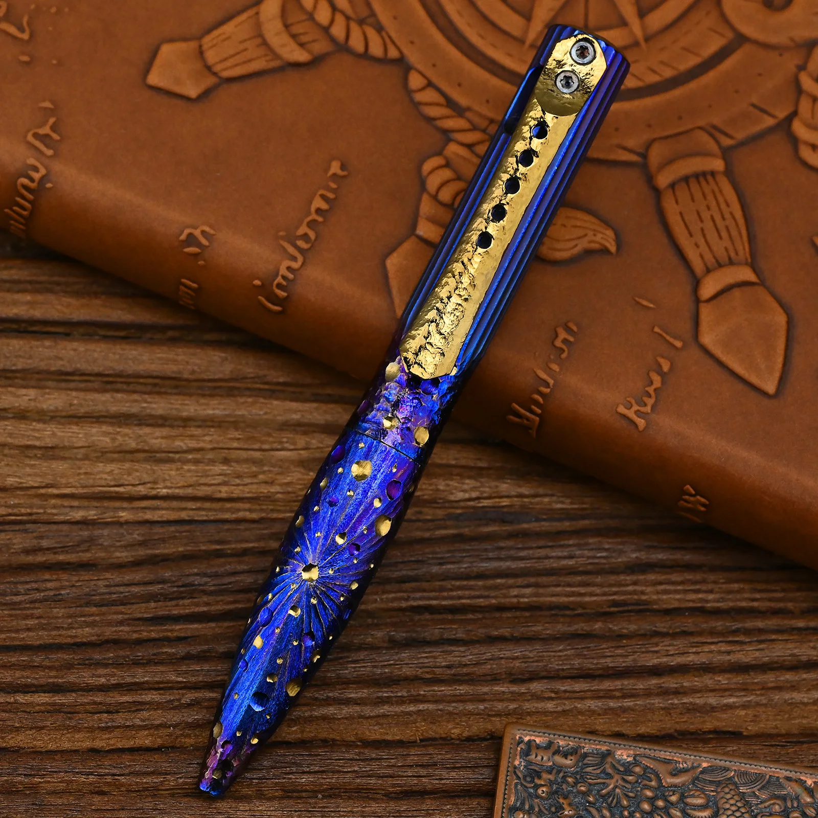 

Multipurpose Titanium Alloy Tactical Ballpoint Pen Star Sky Self Defense EDC Writing Tool Outdoor Office Gift