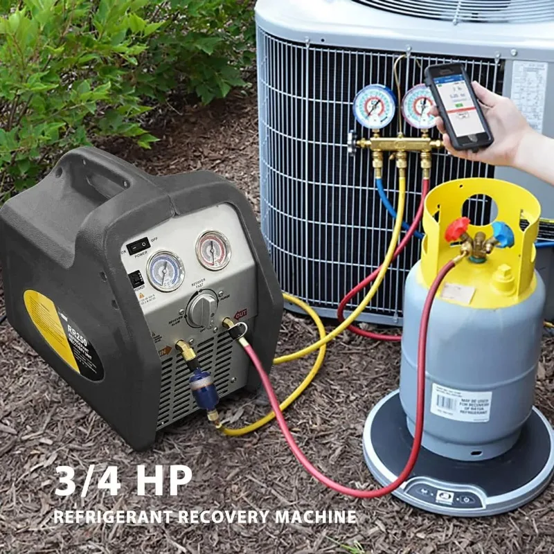 

AC Refrigerant Recovery Unit/Machine for Car Air Conditioning with R32 1234yf Compressor 1 RR500 Black Color