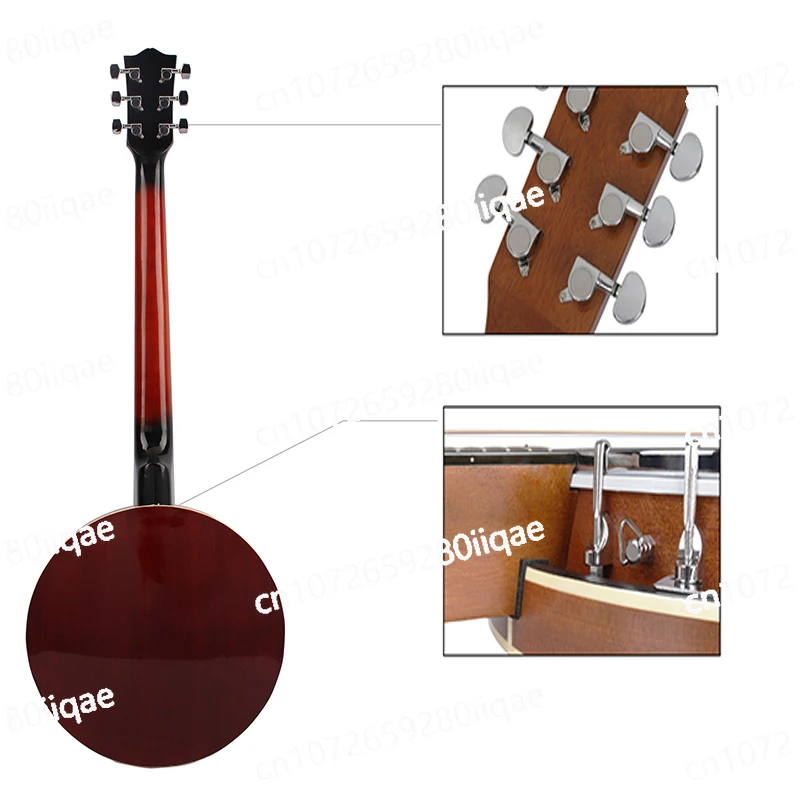 6 Strings Professional Practice Playing Beginners Sapele Wood Western Folk String Instruments Set with Bag
