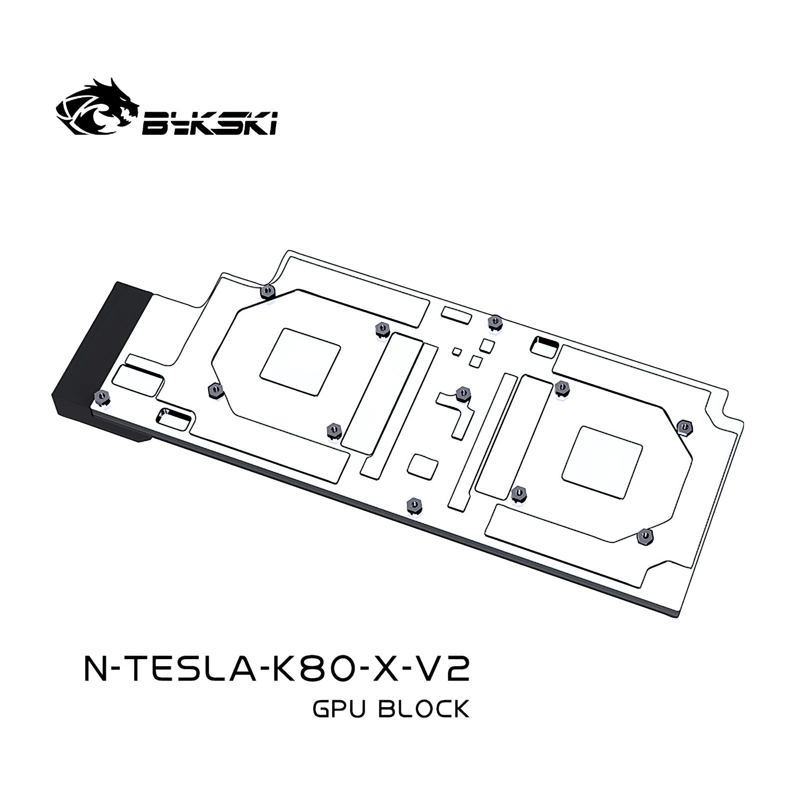 Bykski Full Cover Water Cooling All Metal GPU Block for NVIDIA TESLA K80M N-TESLA-K80-X-V2