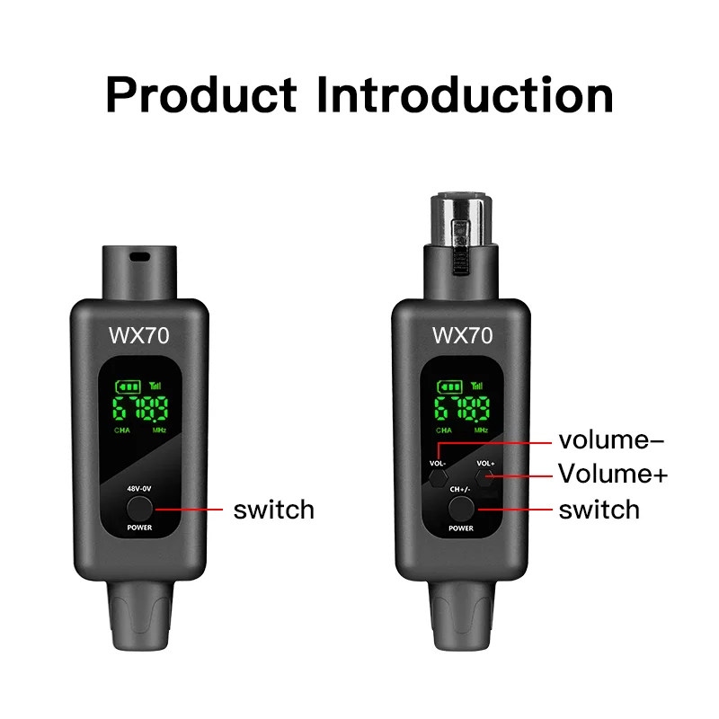 عشرة عناصر TLF Xtuga WX70 المهنية 2.4G نظام الميكروفون الديناميكي XLR الارسال محول مع استقبال لاسلكي سلكي Profe