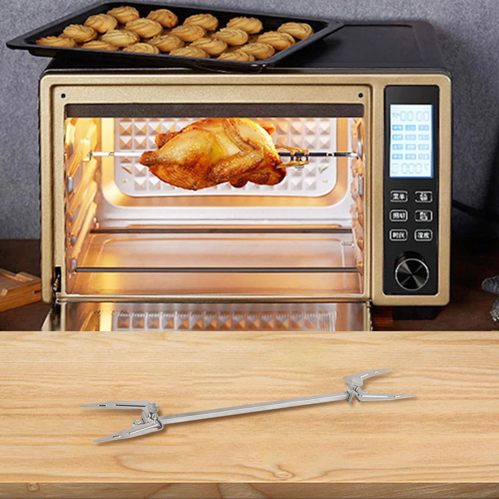 Rotating Fork Component For Roasting Shaft Suitable For Electric Oven And Air Fryer Stainless Steel For Long Term Use
